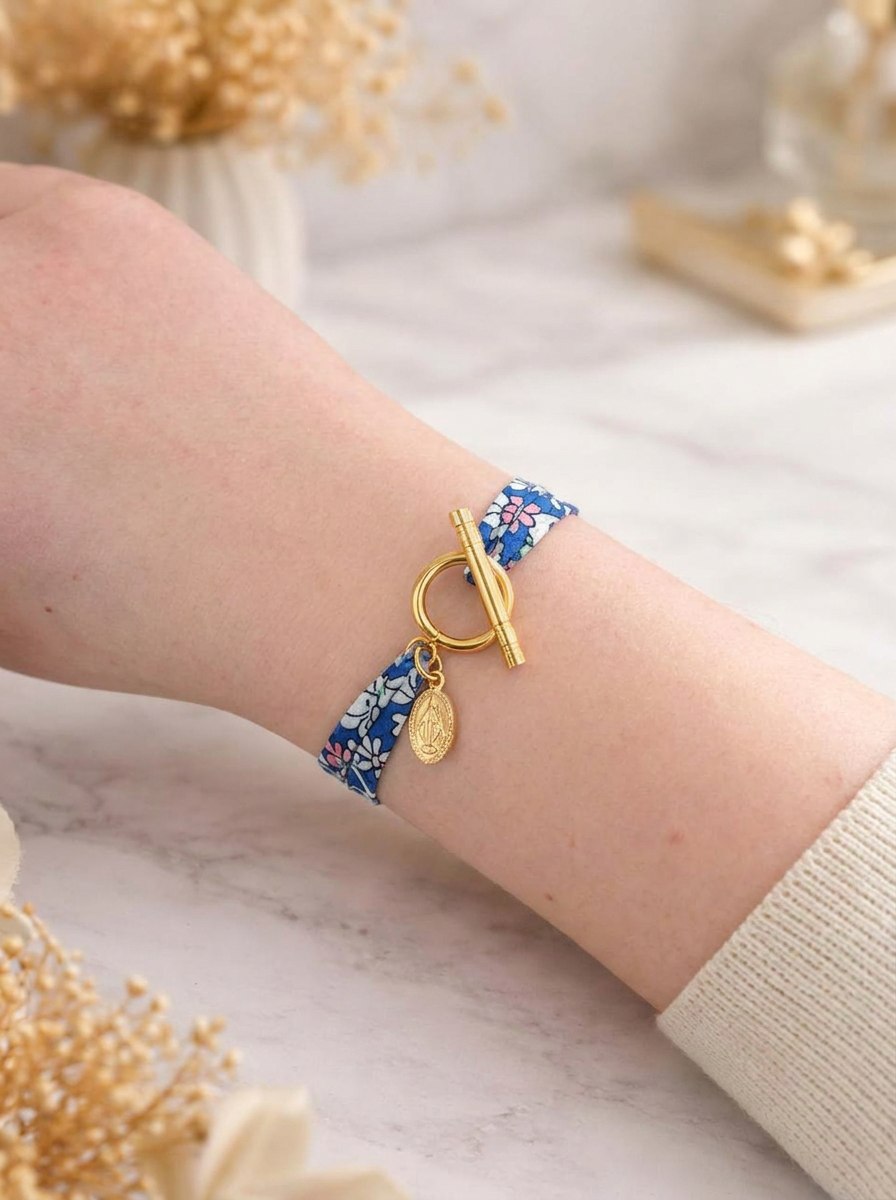 Bracelet Liberty Médaille Miraculeuse – Fermoir doré